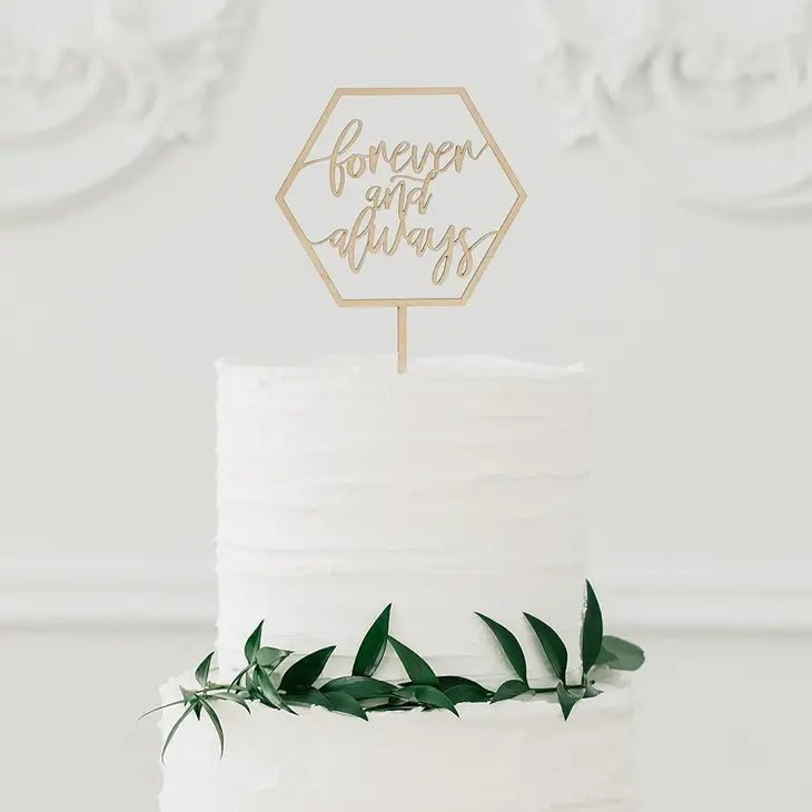 Cake Topper- Natural Wood- Forever And Always