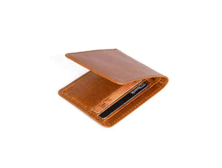 Men's Wallet Leather RFID Blocking- Tawny Brown