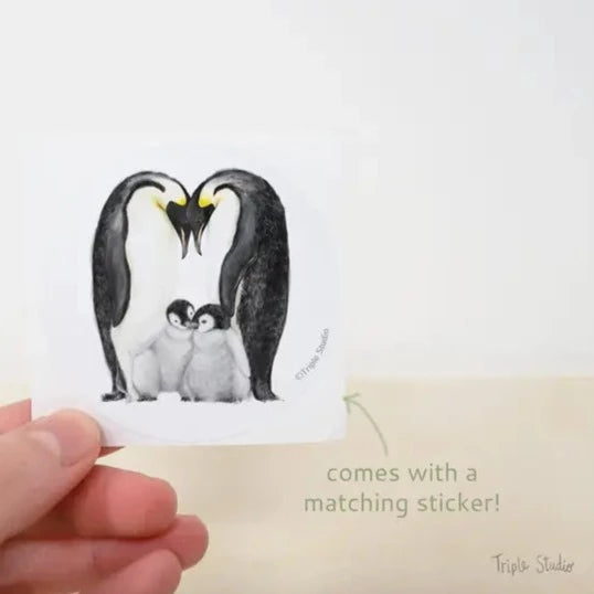 Baby Card- Penguin Family