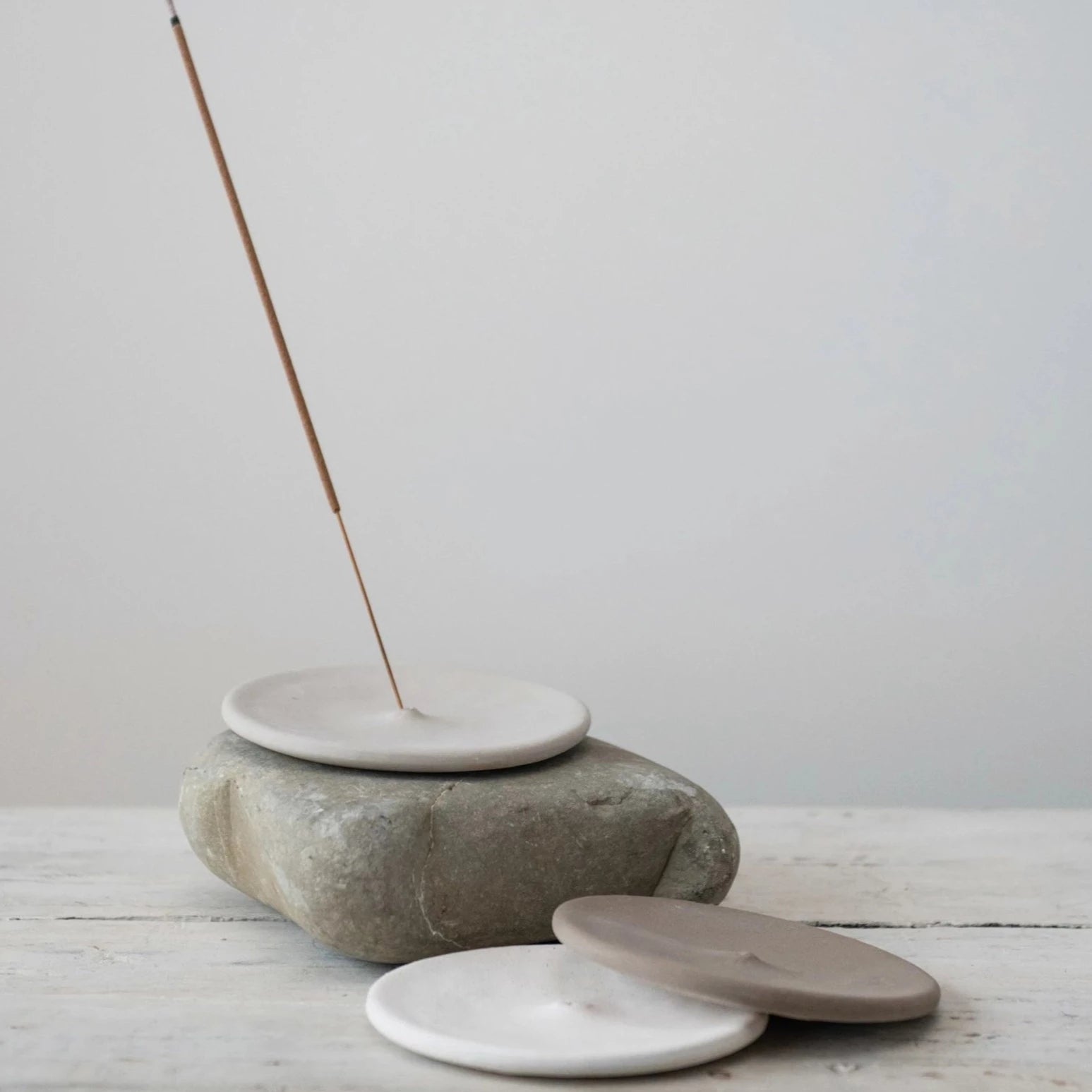 Incense Holder- Round Stoneware Assorted