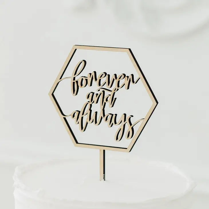 Cake Topper- Natural Wood- Forever And Always
