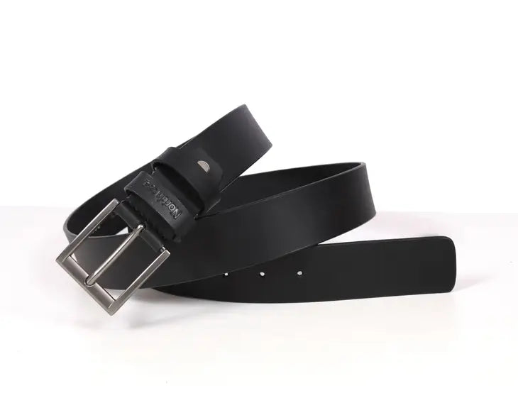 Men's Genuine Leather Belt- Raven Black
