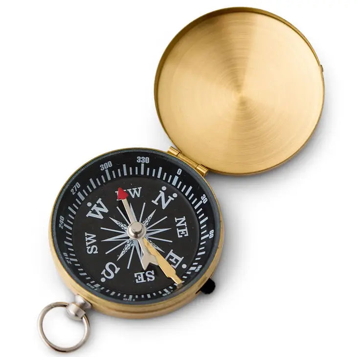 Pocket Compass- Brushed Gold Brass