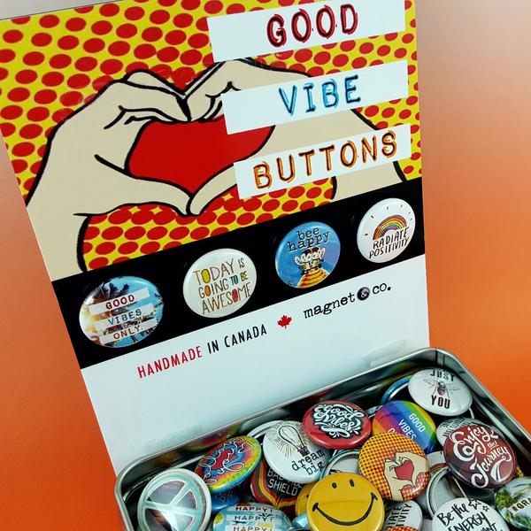 Button- Good Vibes Assorted