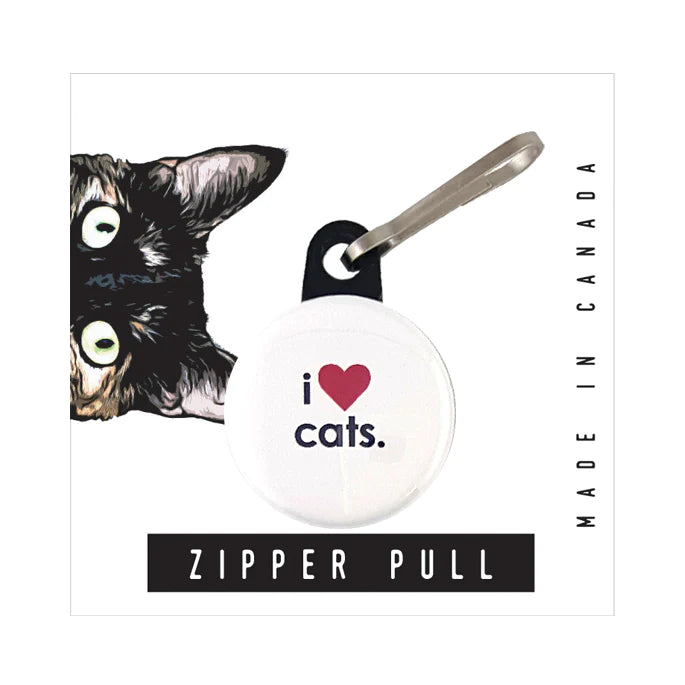Zipper Pull- I Heart Cats