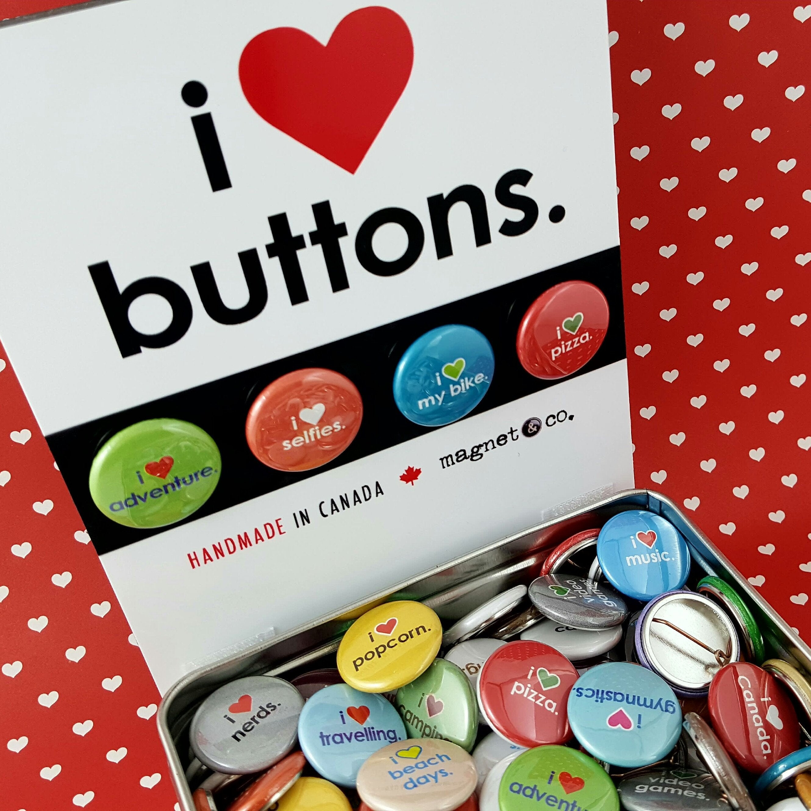 Buttons- I Love Assorted