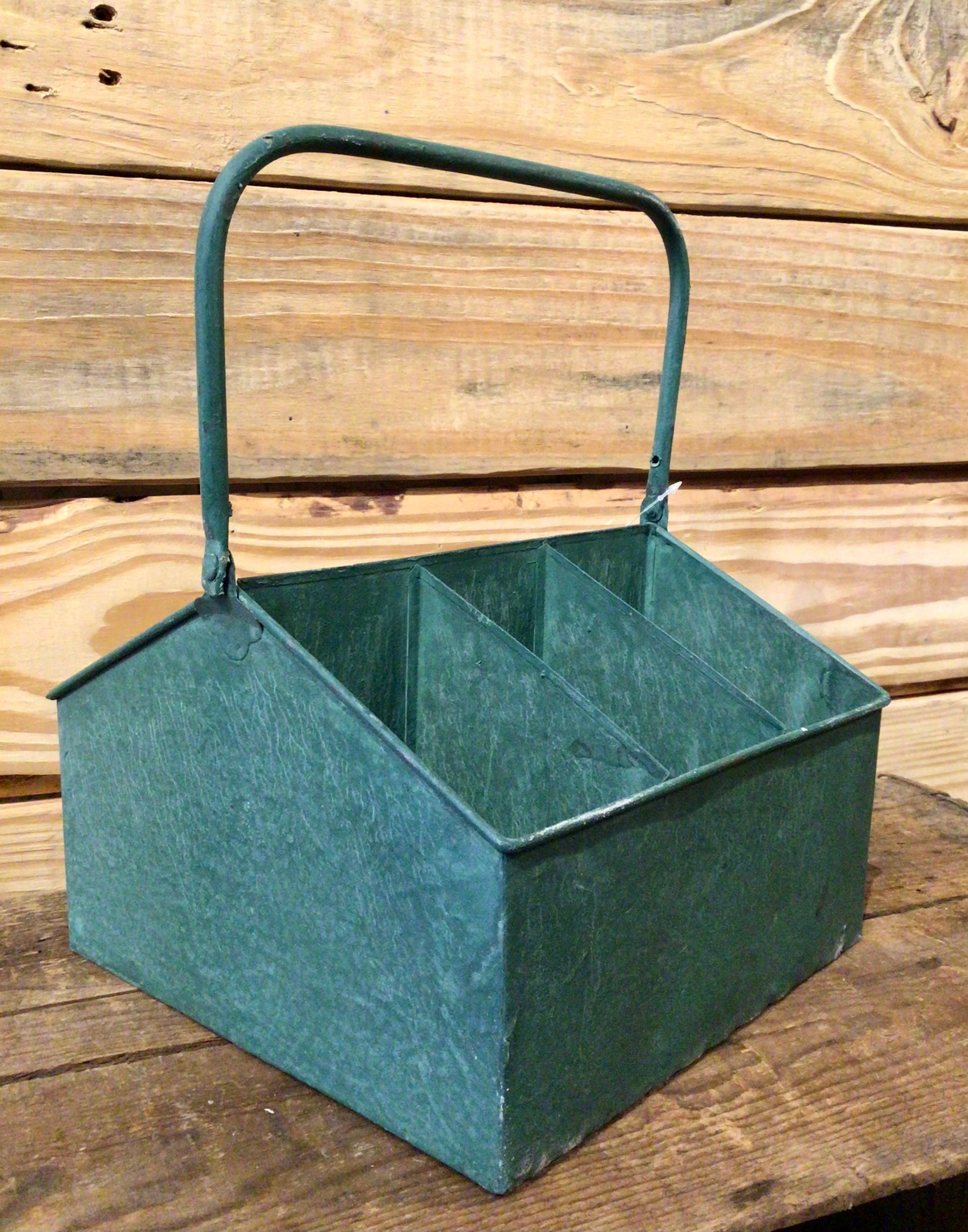 Utensil Caddy- Turquoise Tin