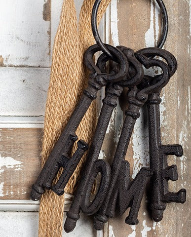 Cast Iron Keys On Ring- Home