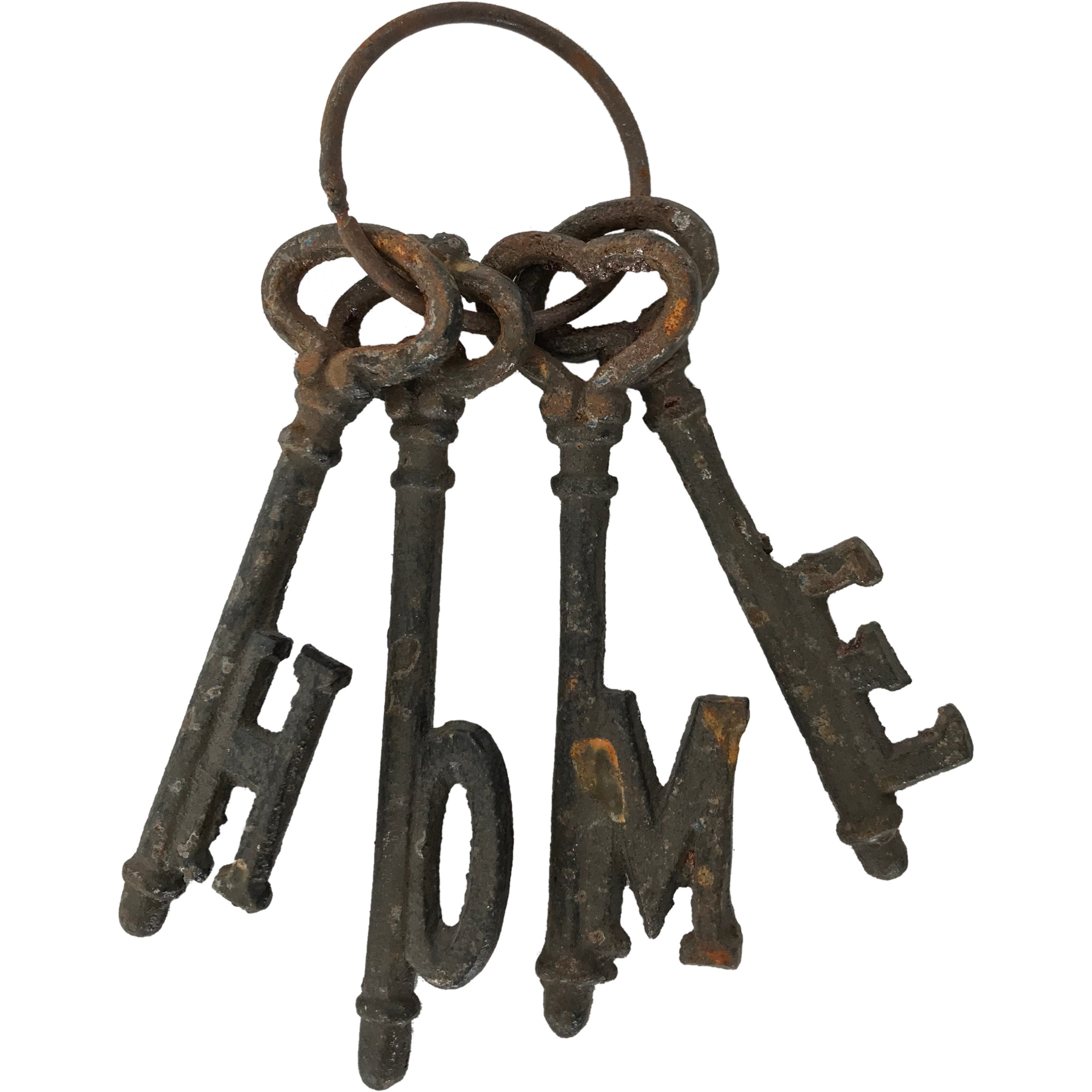 Cast Iron Keys On Ring- Home