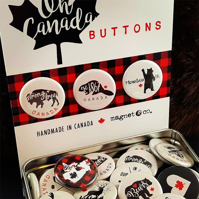 Buttons- Oh Canada Assorted