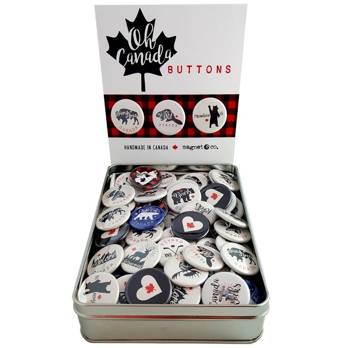 Buttons- Oh Canada Assorted