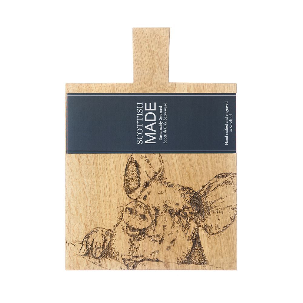 Cheese Board Paddle- Medium Oak Pig