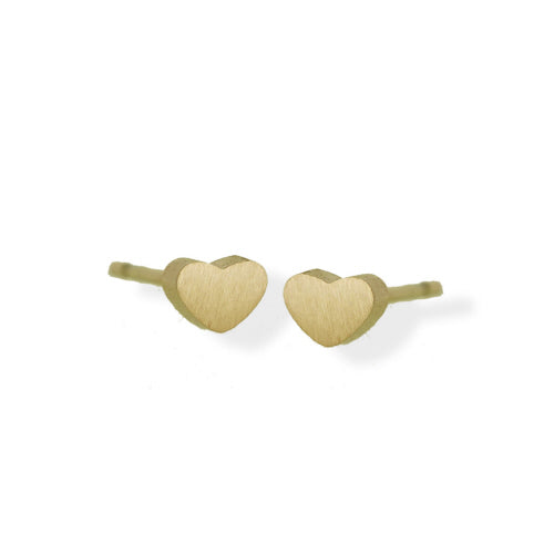 FAB- Earrings- Brushed Studs- Heart