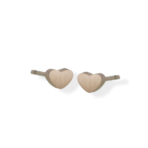 FAB- Earrings- Brushed Studs- Heart