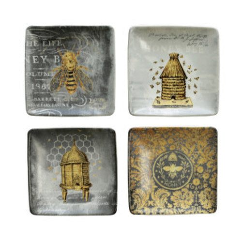Plate- Stoneware w/ Bees 4 Styles
