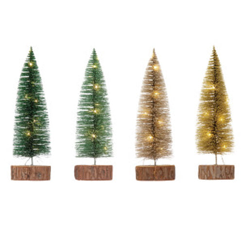 Bottle Brush Tree w/LED Lights Assorted